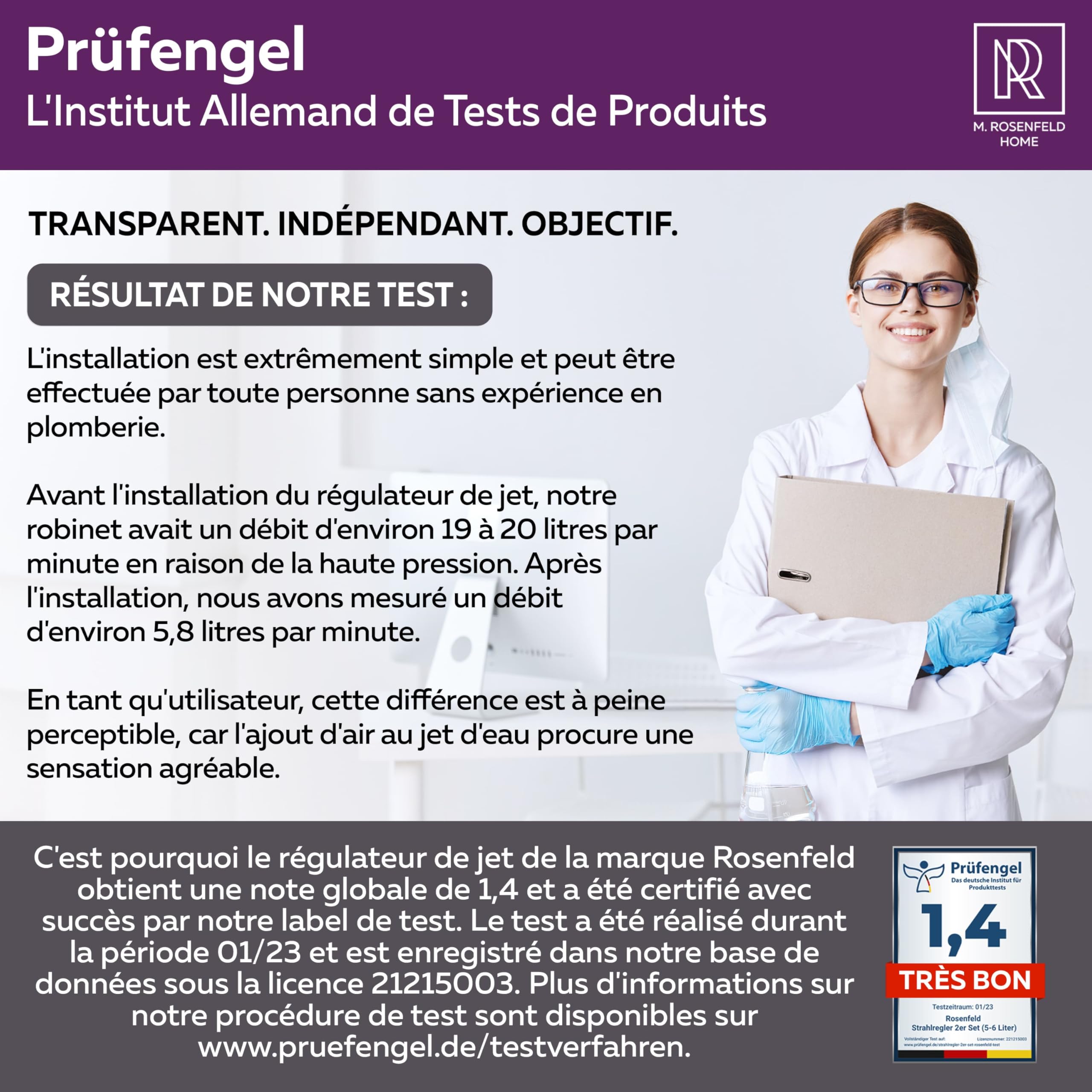 Mousseur Robinet M24 Laiton Chromé Économiseur d'Eau Filtre Anticalcaire 5 L/min