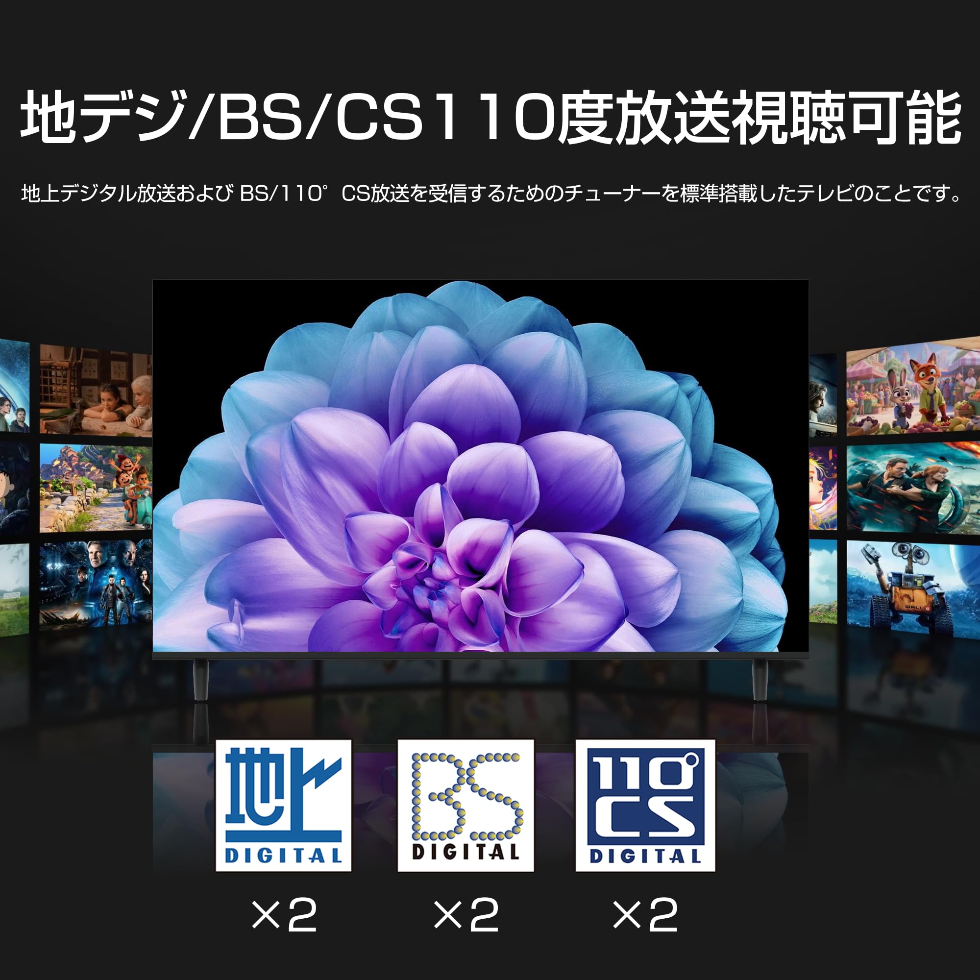 Amazon | ASTEX 55インチ 4K テレビ Wチューナー内蔵 Google TV搭載