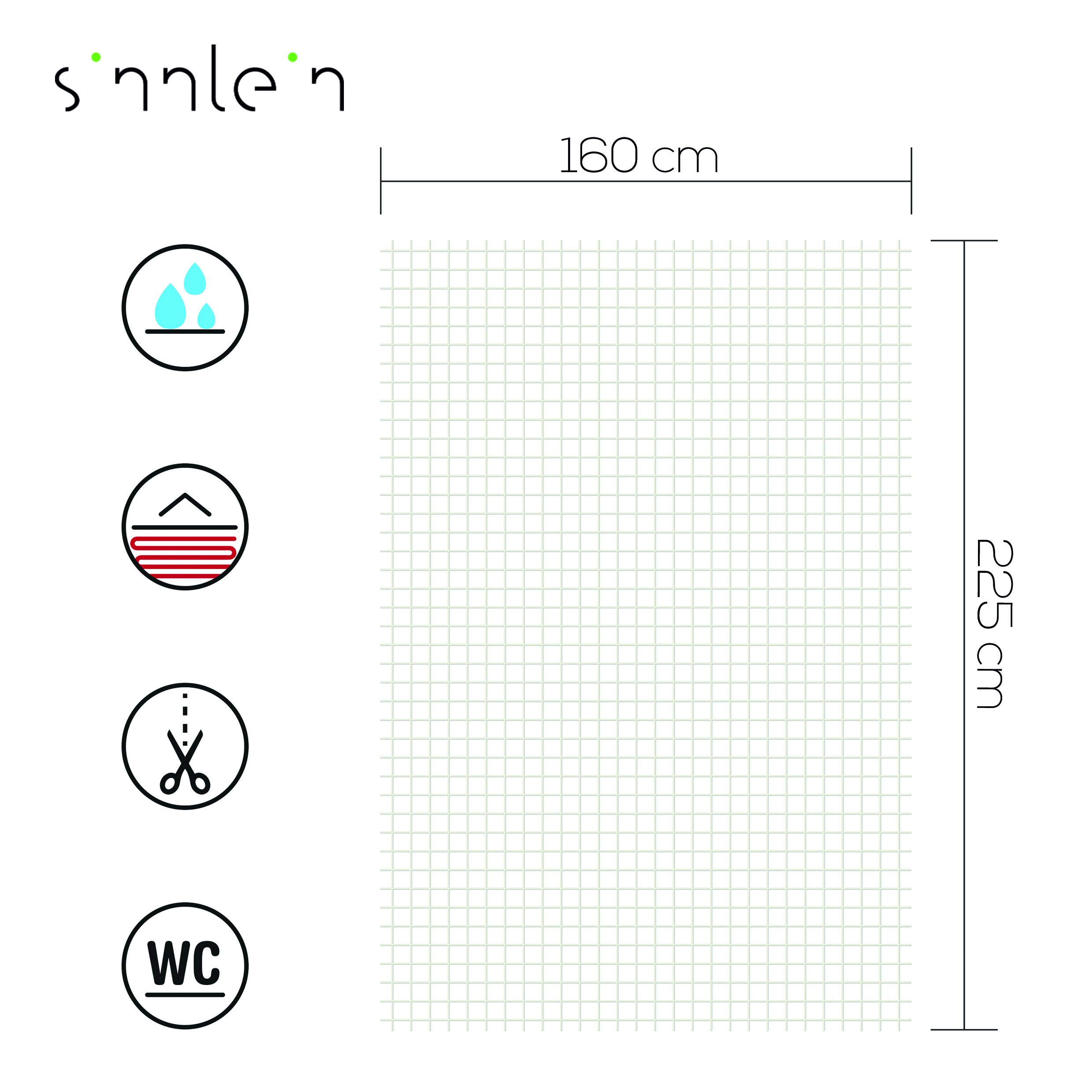 sinnlein® Sottotappeto Antiscivolo | Disponibile in 6 Diverse Misure | con 10 Anni di Garanzia | Tappetino Adattabile tagliandolo, Anti-Scivolo e Adatto al Riscaldamento a Terra (160 x 225 cm)