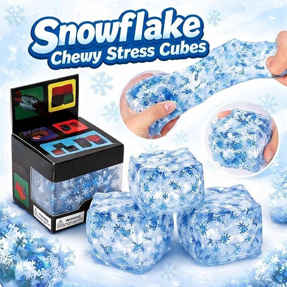 Nice Cube, Ice Cube Stress Relief Fidget Toys, Squishy Color Doh Cube Squeeze Toys for Kids Adults, Sensory Hand Exercise Stress Balls for Autism Anxiety Relief 01