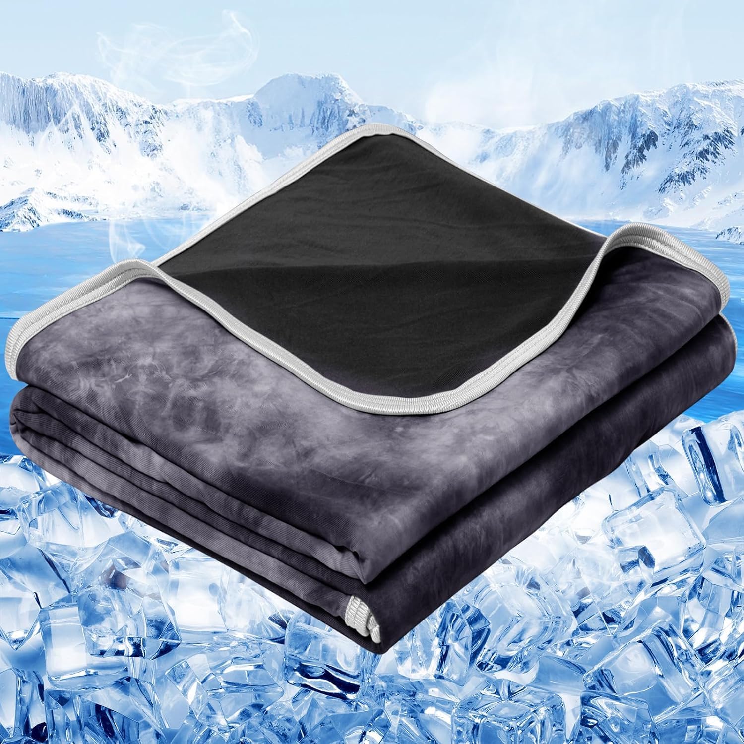 inhand Cooling Blanket Full Size for Hot Sleepers (80"x90", Black)