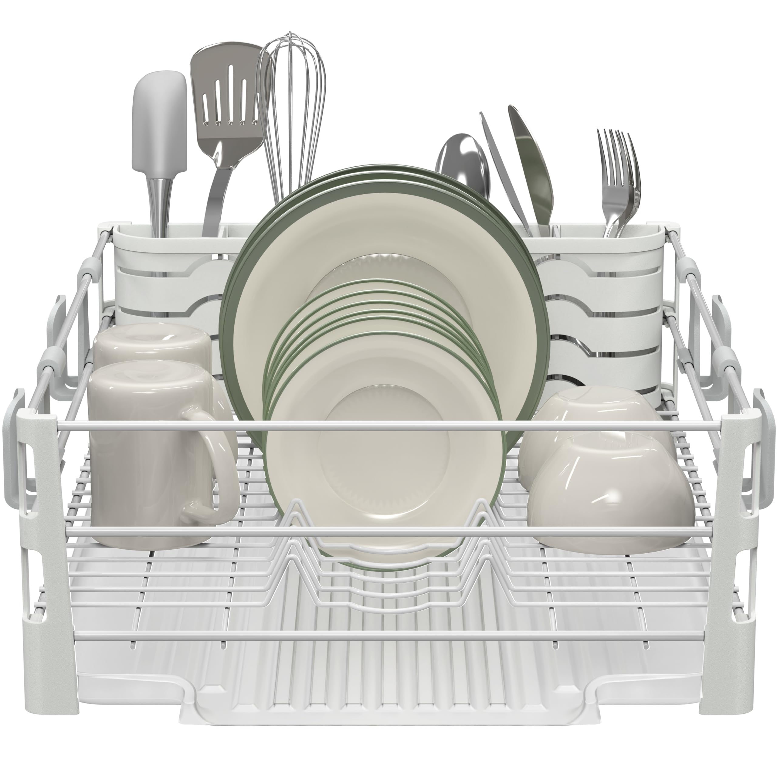 Zwarte 2 Tier Afdruiprek met Lekbak voor de Gootsteen - Dish Drying Rack Dish Drainer