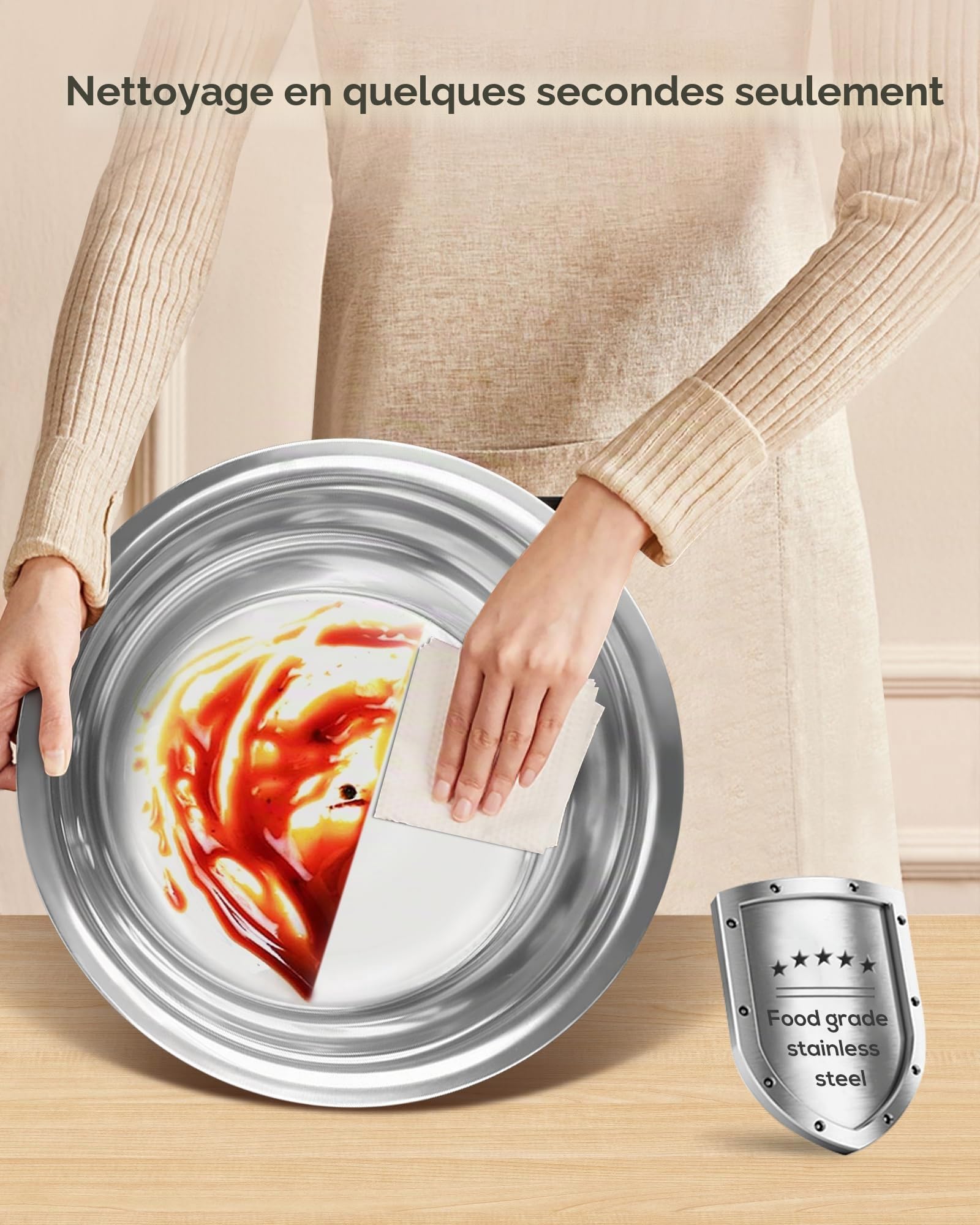 Dorés Chafing Dish Buffet 5L[Solide et Durable, Haute qualité],2PCS Ronds Chafing Dish en Acier Inoxydable,Buffets Chauffants [élégant Or et Argent] pour Restaurants,Traiteurs,Fêtes,Mariages