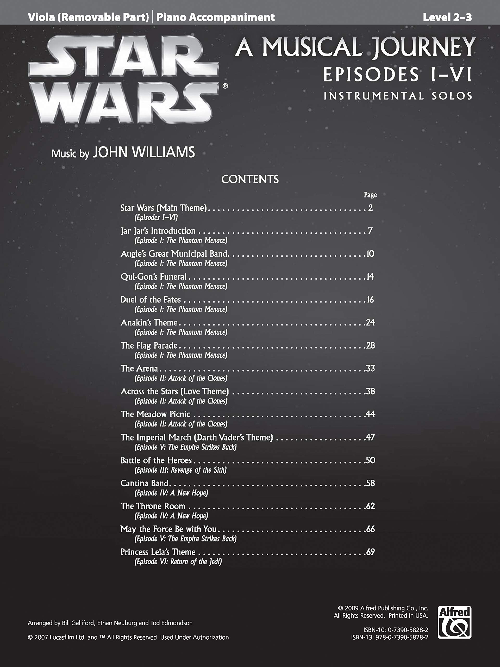 Star wars: a musical journey, episodes i - vi - viola/piano acc. +cd (Pop Instrumental Solo Series)