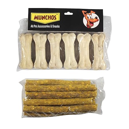 MUNCHOS Dog Bone (3-inch x 6 Pcs) + 120 GMS Chicken Stick