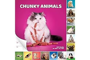 2024 Funny Wall Calendar for Adults: Super Cute and Hilarious Chunky Animals Calendar