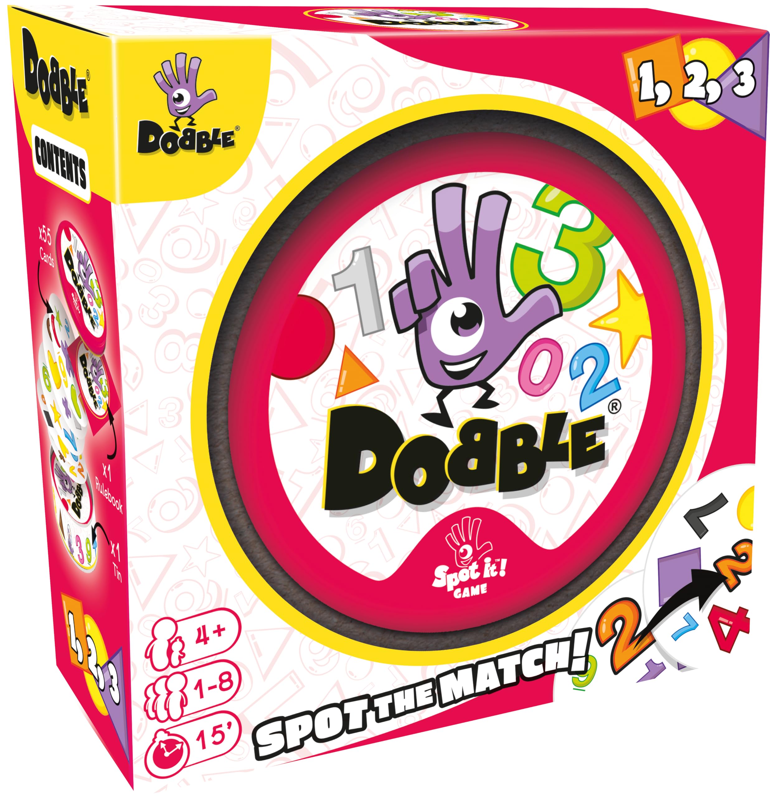 Asmodee | Dobble Pixar | Fun Family Card Game | Fast-Paced Observation Game | 15 Min Playtime | 2-8 Players | Ages 6 and up | Tin Box & 55 Cards
