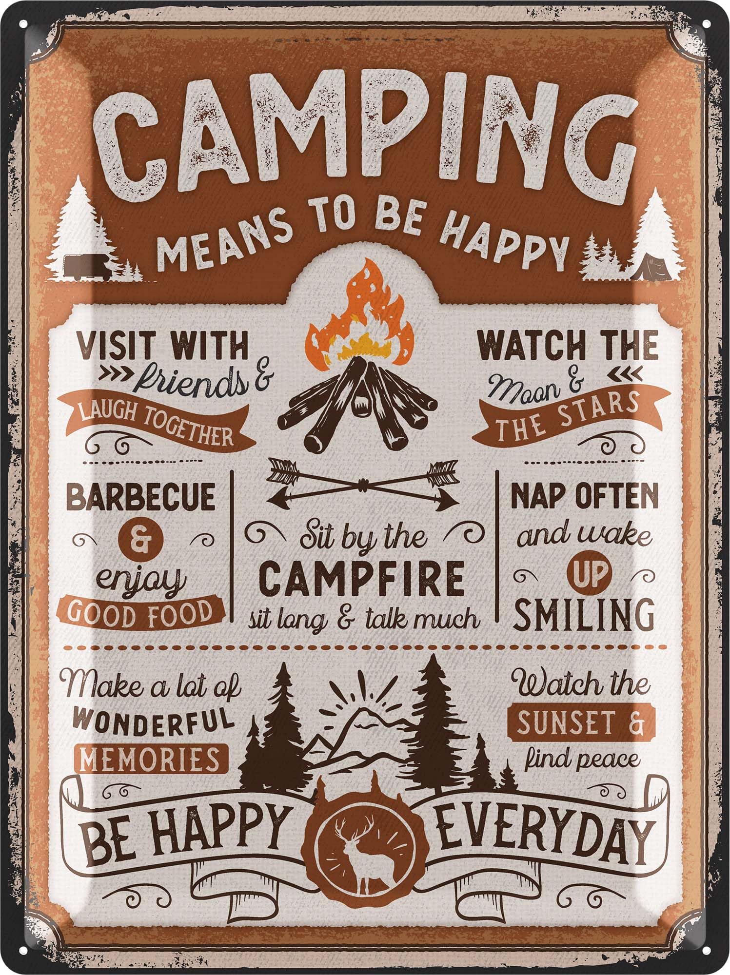 Amazon.com: LANOLU Camping Sign, 12x16 inches, Rustic Tin Wall