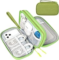 Vista 35 de FYY Organizador para cosas electrónicas, para viajes, para cables, cargadores, celular y auriculares, estuche portátil, impermeable, doble capa