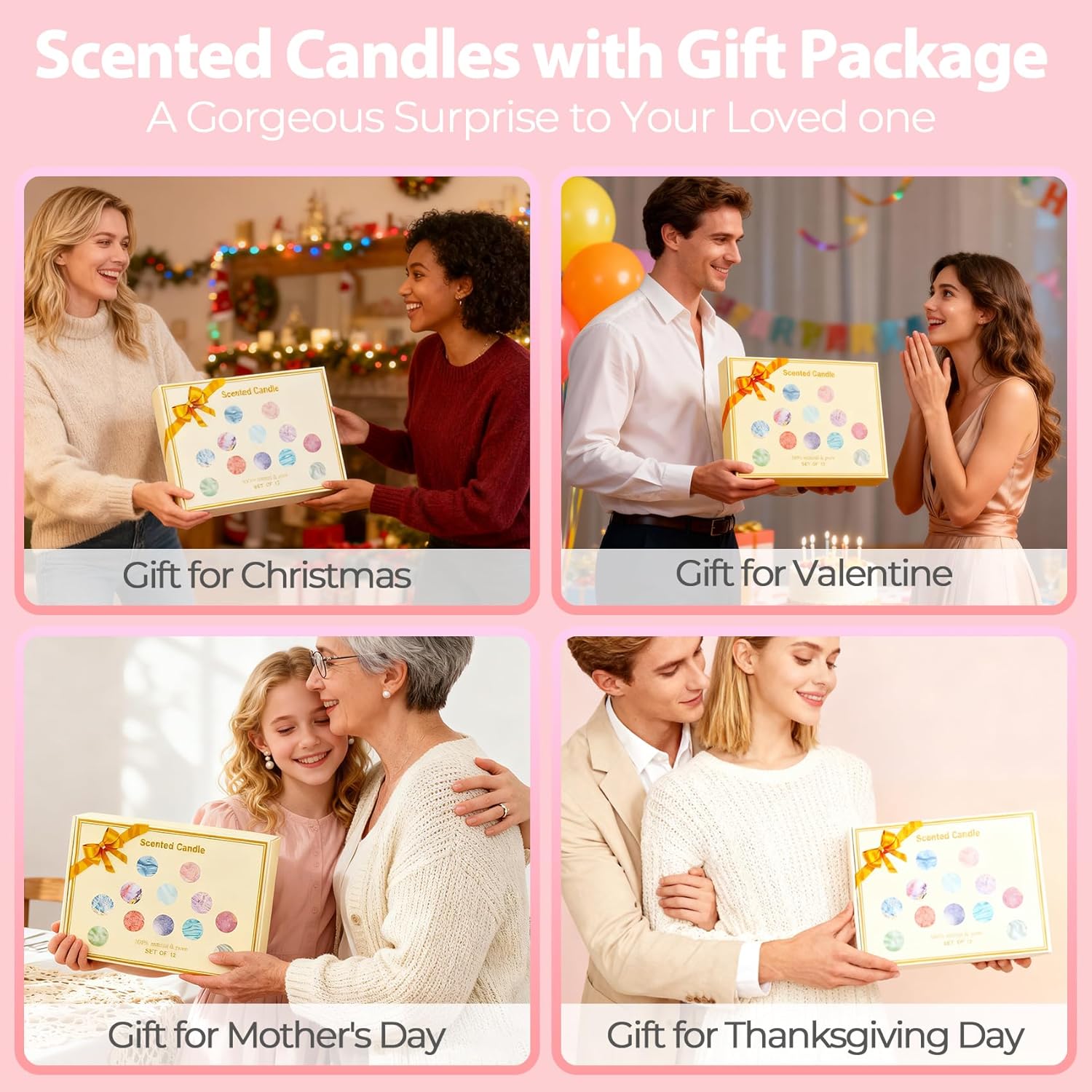 Gifts for Women,12 Pack Scented Candles Gift Set, 300 Hour Long Lasting Soy Wax Candles for Home Scented, Aromatherapy Candle, Ideal for Birthday, Christmas Thank You Gifts, Valentine's Day Gift - Image 7