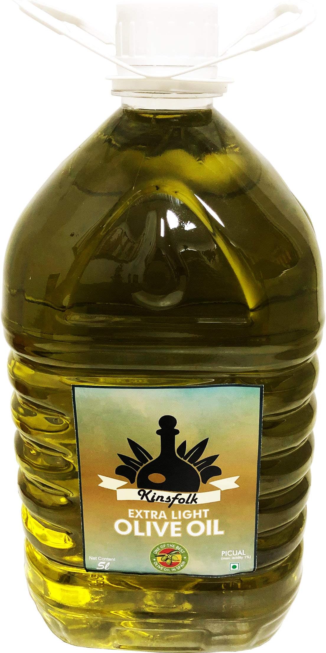 Kinsfolk Cold Pressed Extra Light Olive Oil, Premium Cooking Oil, Perfect for Frying, Dressing, Garnishing and Drizzling on Salads, Good for Health, Digestion and Heart - 5 Ltr PET