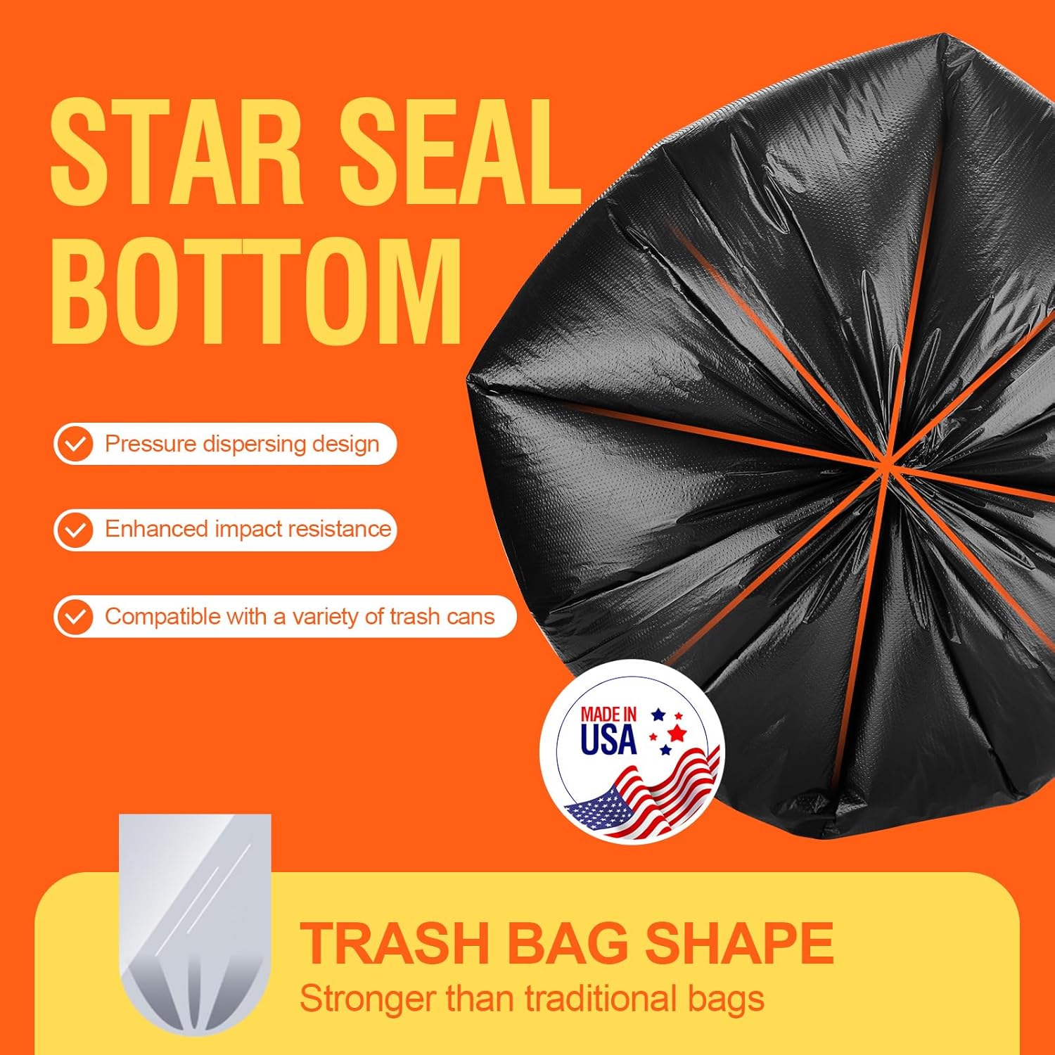 Delxo 55-60 Gallon Black Trash Bags, 150 Count – Medium Duty Contractor Garbage Bags, Thick, Durable & Puncture-Resistant Plastic – Made in USA for Kitchen, Yard, Office & Party