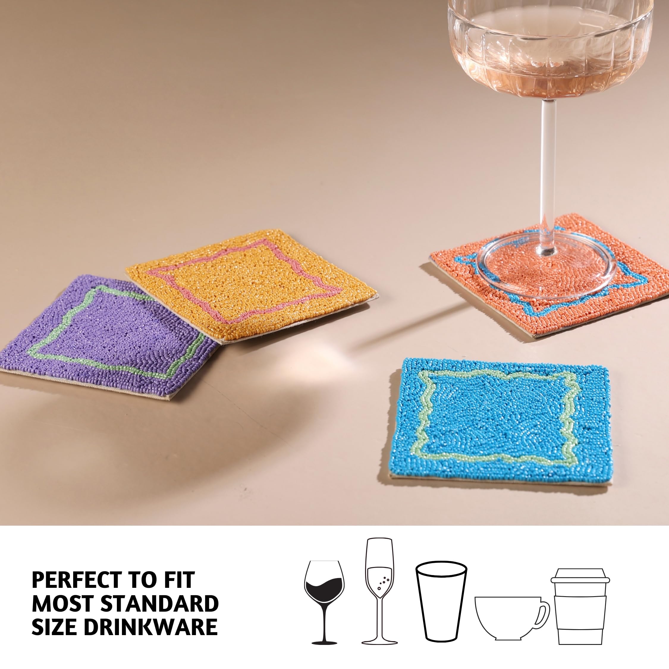 Set de 4 dessous de verre en jute 10 cm