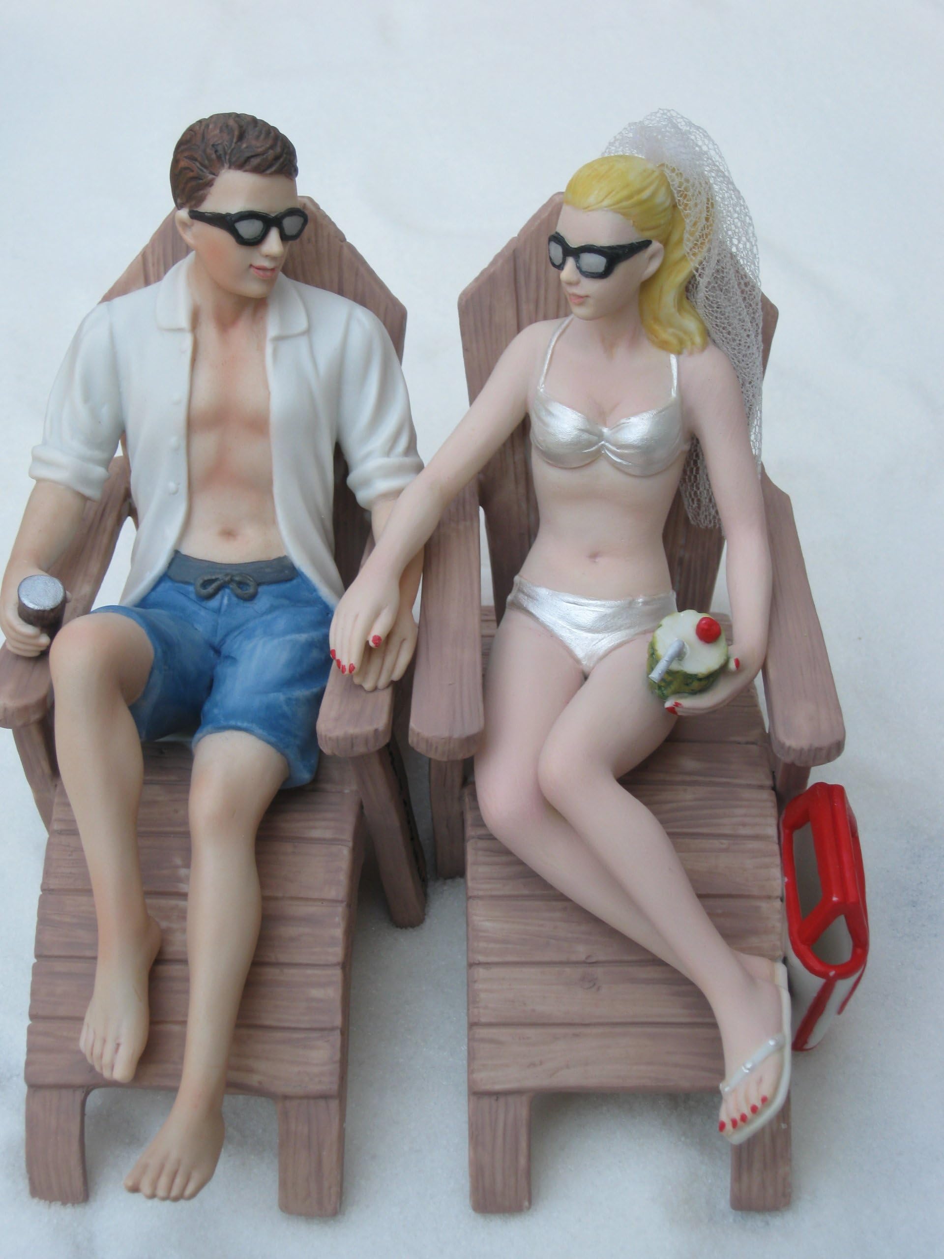 Beach Wedding Cake Topper with Chairs by Magical Day