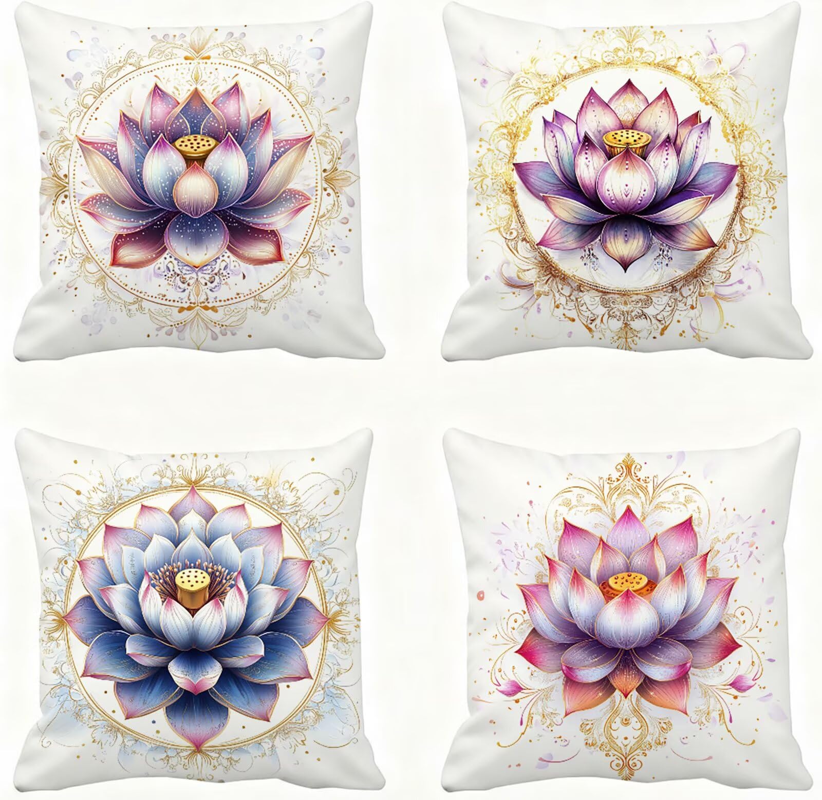 Housse de coussin 60x60 lotus violette pour votre canapé