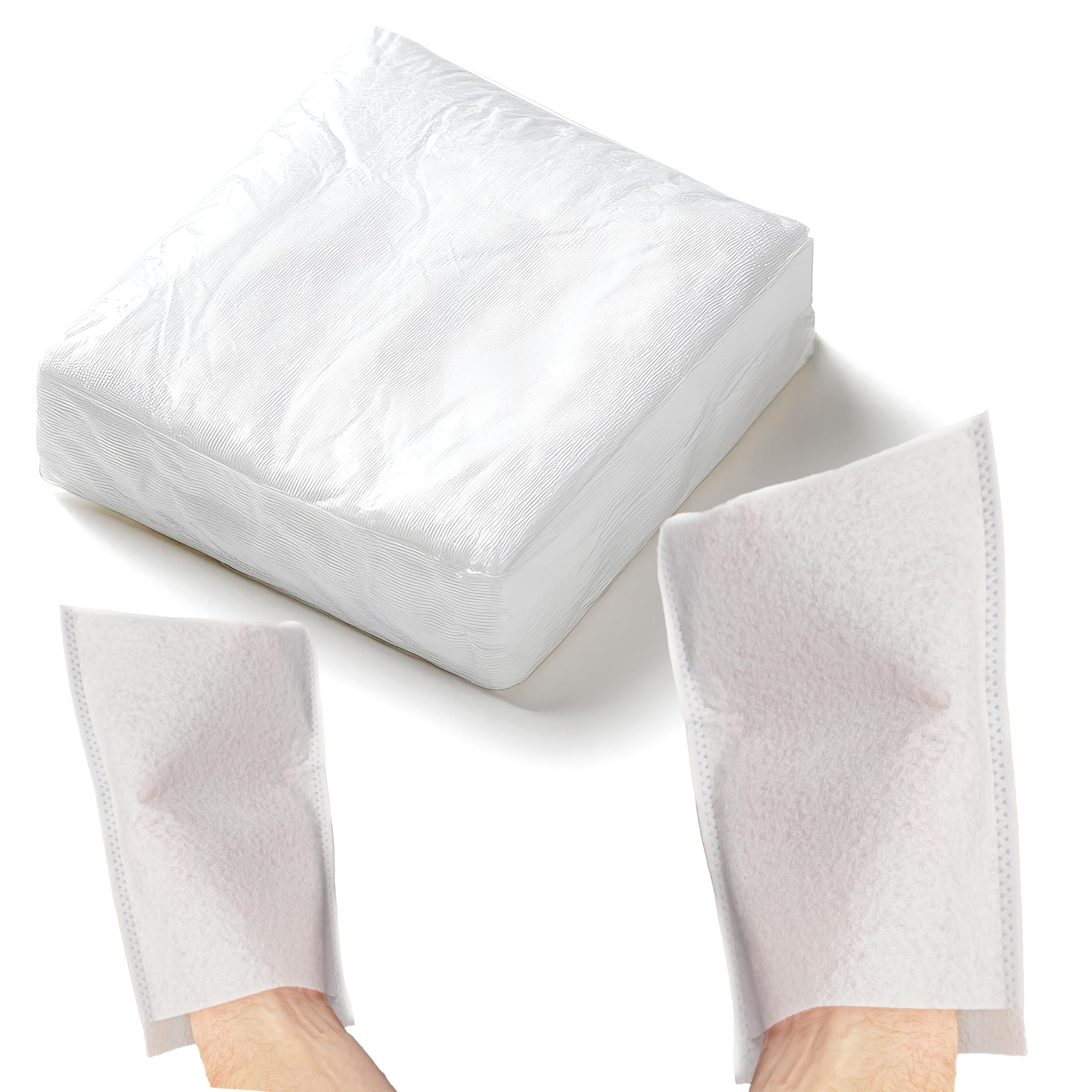 Theracaso Einmal-Waschhandschuhe Molton 100 Stück – weich & fusselfrei | 75g/m² | 15x22 cm | für Pflege, Inkontinenz, Baby, Senioren | reißfest & saugstark | ultraschallverschweißt