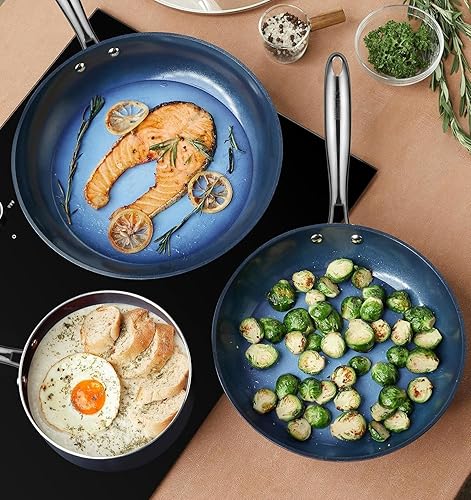 Miniatura 6 de KOCH SYSTEME CS Sartén pequeña, antiadherente de 8 pulgadas con revestimientos de cerámica no tóxicos, sartén antiadherente, sartén pequeña,