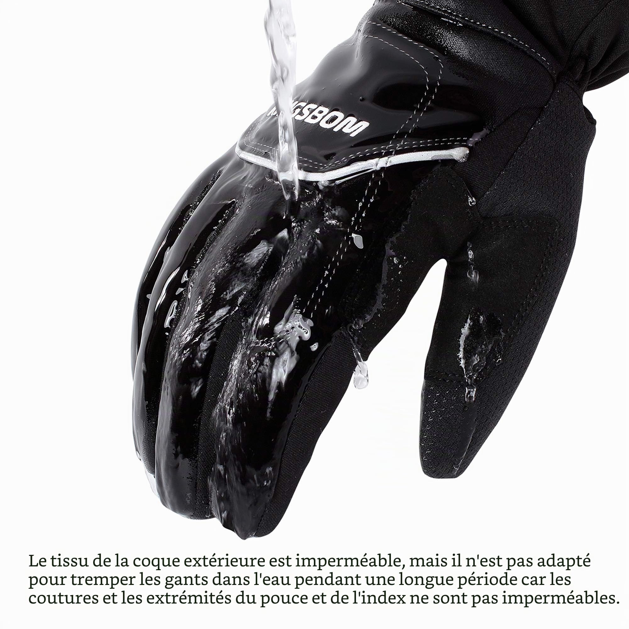 Gants Thermiques Imperméables Coupe-Vent 3M Thinsulate Tactile d'Hiver pour Cyclisme Course à Pied
