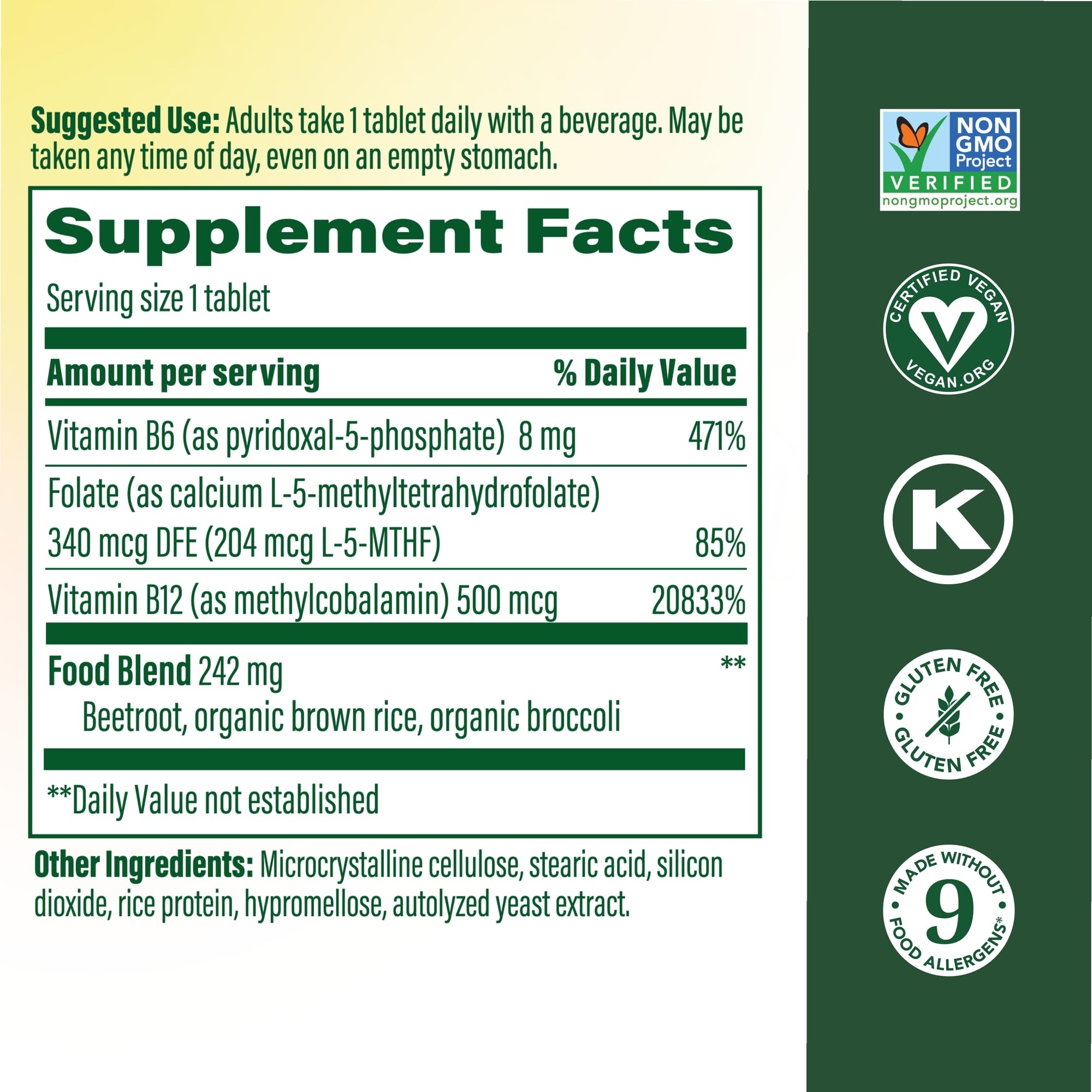 MegaFood Methyl B12, Cellular Energy Metabolism Support, 60 Mini Tablets — Amazon image 3
