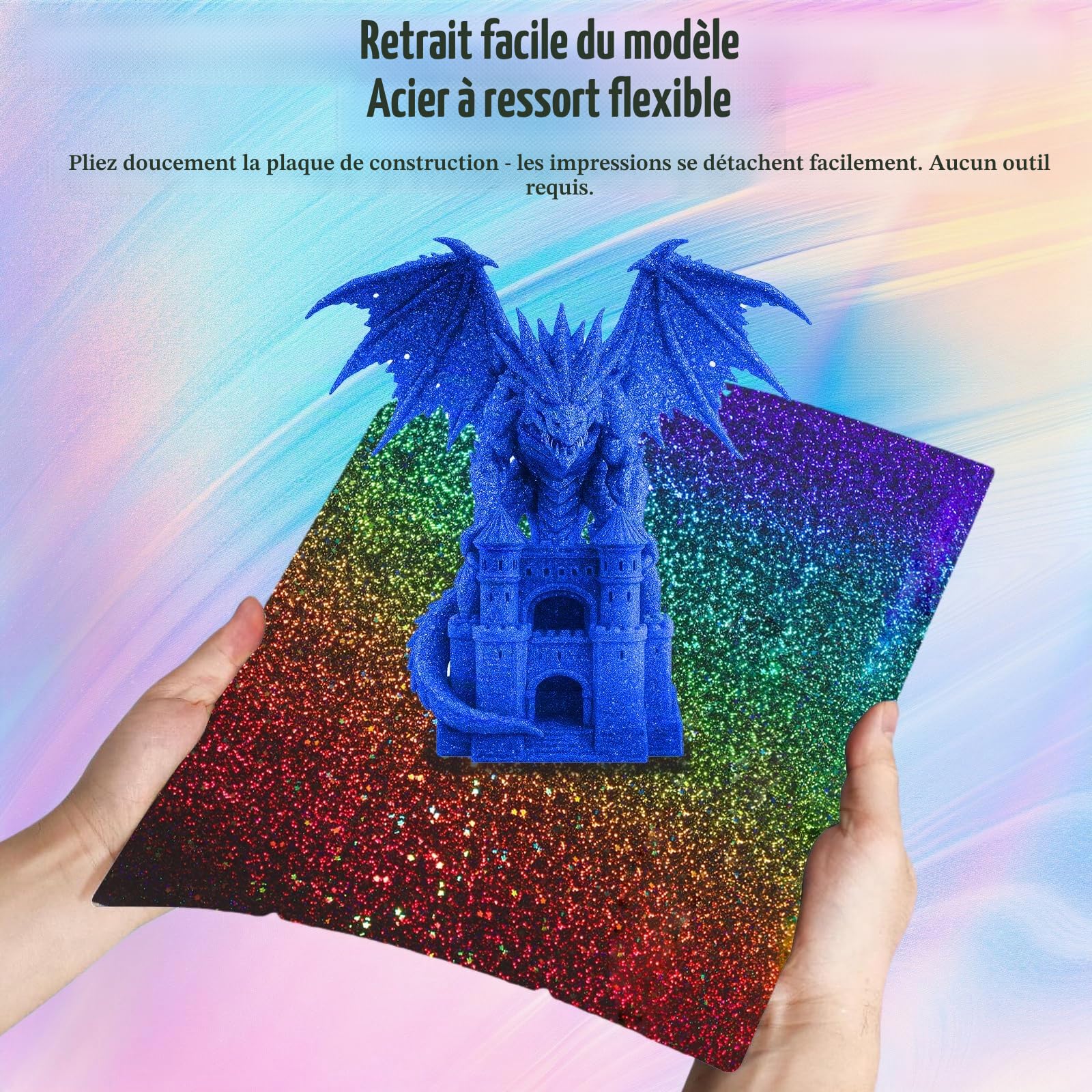 Plateau Anycubic Double Face en PEI+PEY 264 x 276 mm Imprimante 3D, Plateau d'impression Flexible Magnétique Acier à Ressort Compatible avec Anycubic Kobra S1, Kobra S1 Combo