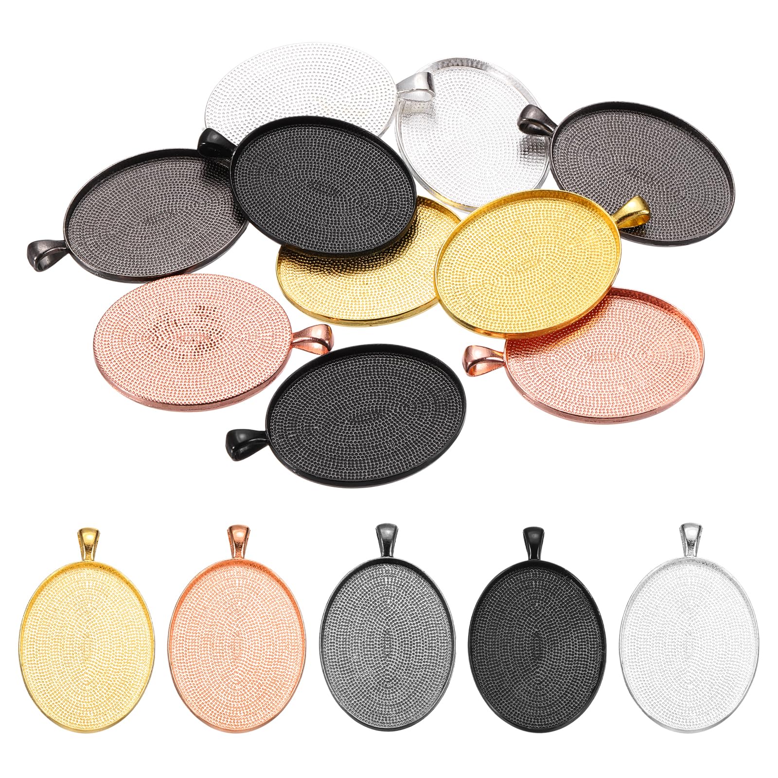 PATIKIL 10Pcs Pendant Trays Silver/Gold/Rose Gold/Grey/Black — image 1