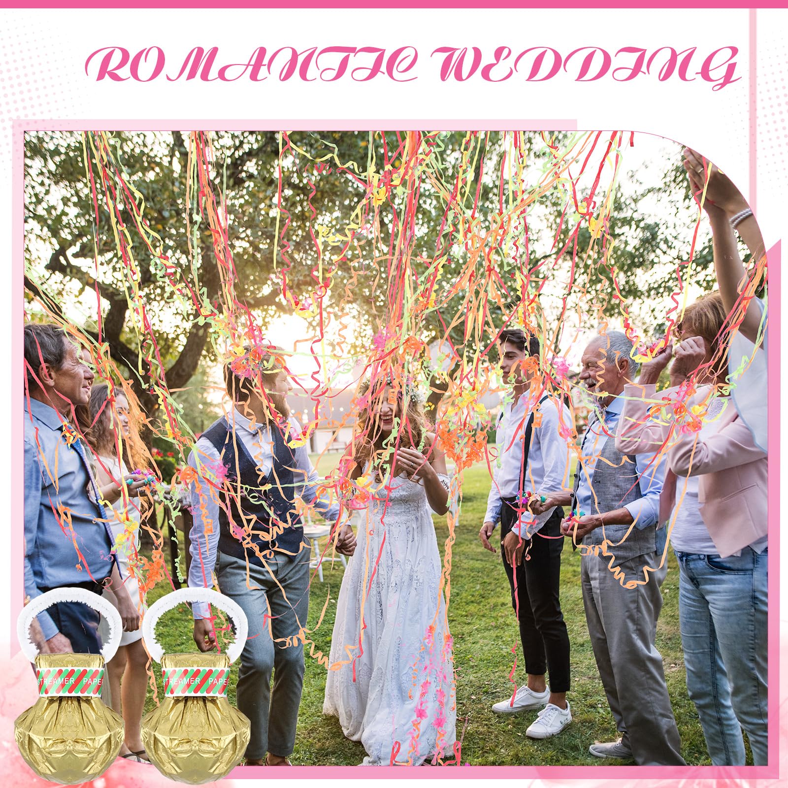 Poen Luftschlangen für Hochzeit, Abschluss, Geburtstag, Party, Feier, Schuleröffnung, 150 Stück
