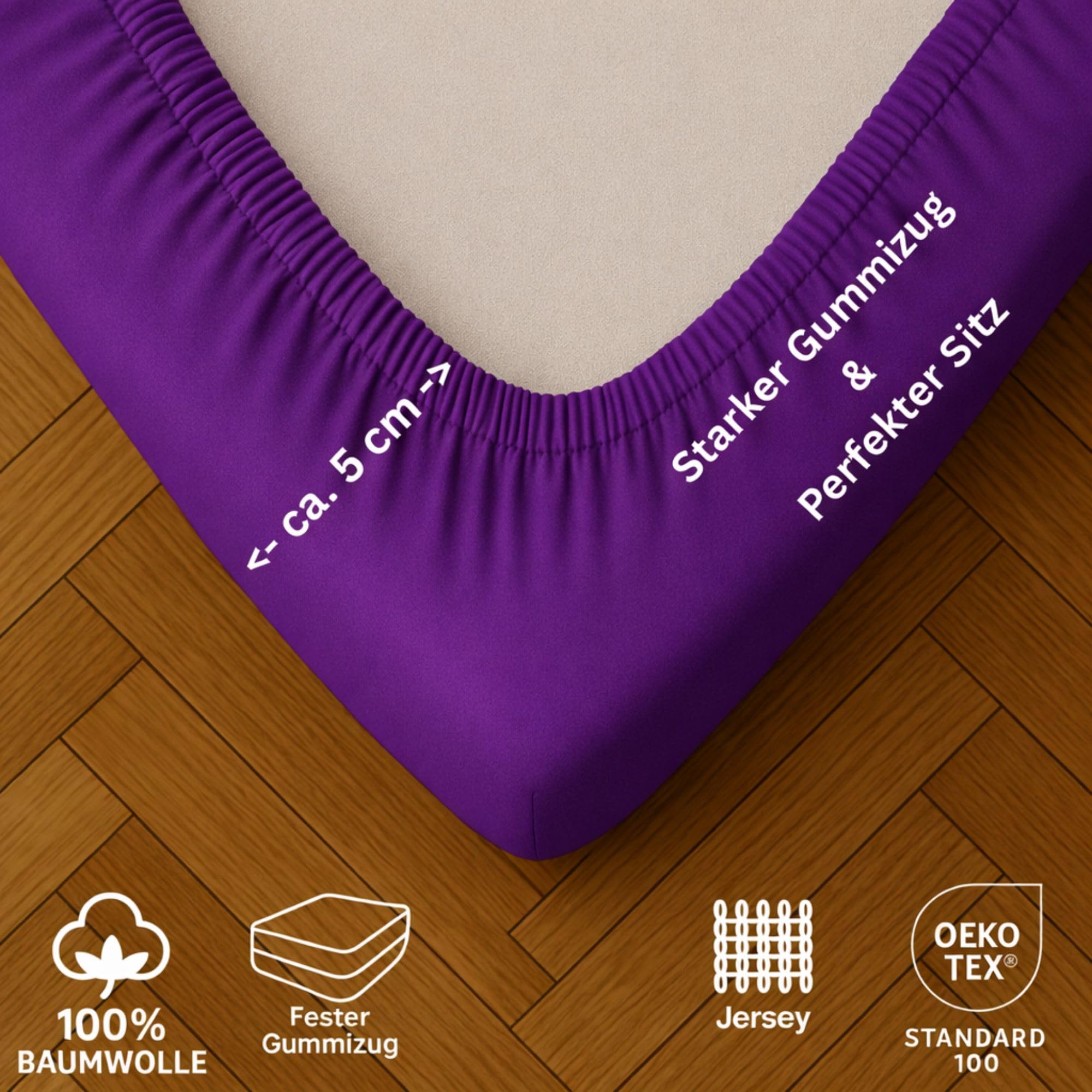 EXKLUSIV HEIMTEXTIL Spannbettlaken Jersey Spannbettlaken für Wohnmobile Heckbett 3-teilig