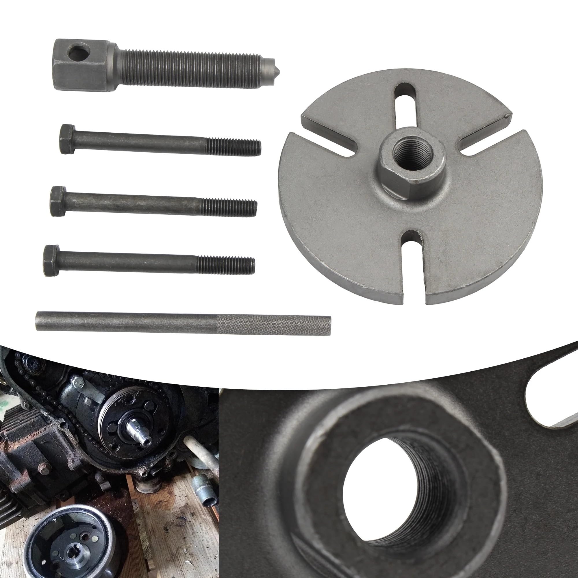 Extracteur de Volant Extracteur de Volant magnéti Ensemble d'extracteur de magnéto de Rotor de Volant d'inertie de Moto pour motoneige ATV PWC Tondeuse à Gazon Outils de réparation Accessoires
