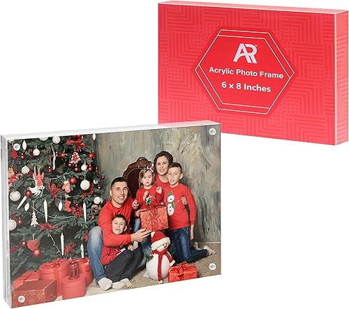A & R 1 paquete de marcos de fotos acrílicos de 6 x 8 pulgadas, marco magnético, marco de fotos transparente de doble cara de 10 + 0.394 in de