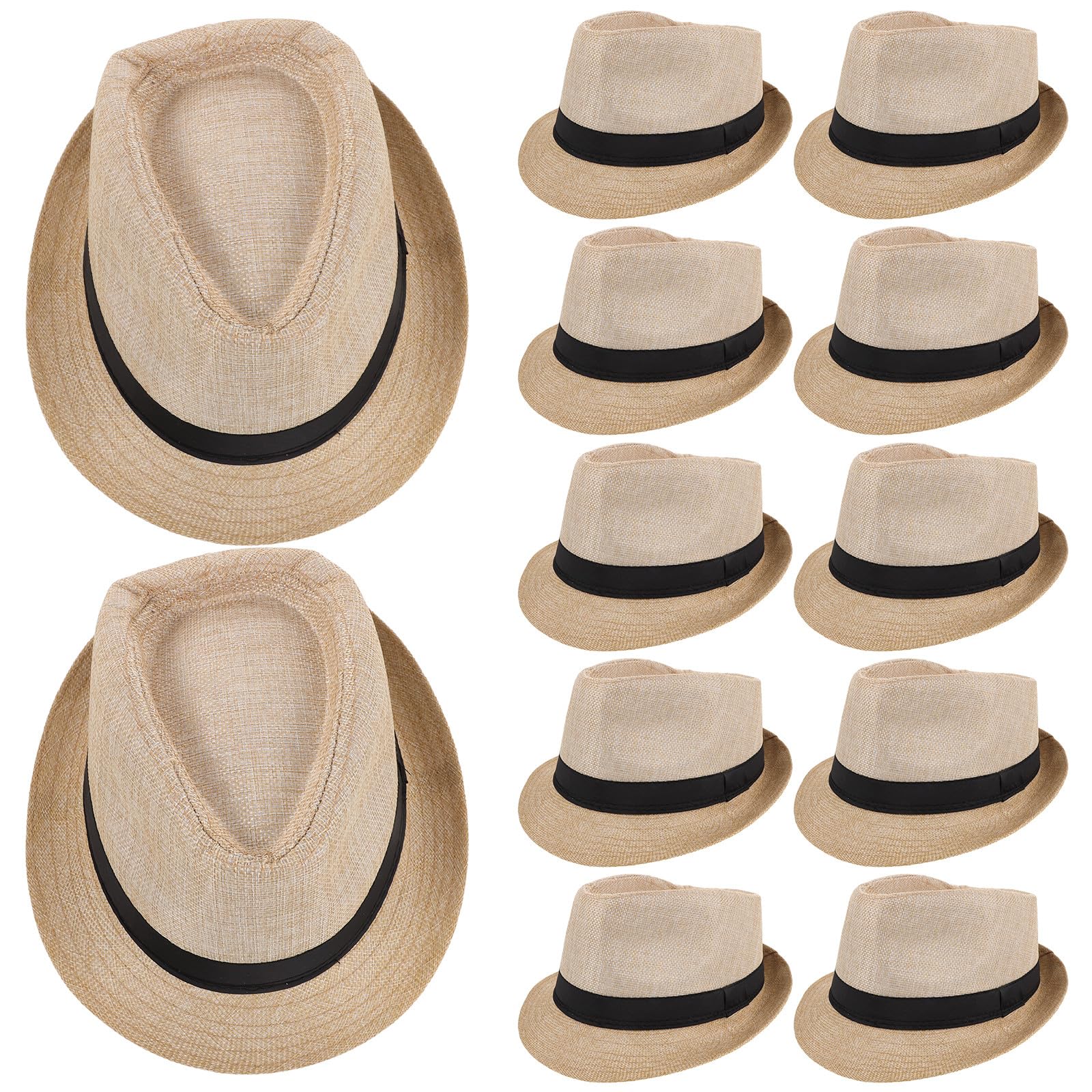 Gatuida 12 cappelli da sole Fedora a corta, cappelli Panama estivi da spiaggia per uomo e donna | Accessori unisex stile anni '20 per viaggi, vacanze e tempo libero, traspiranti