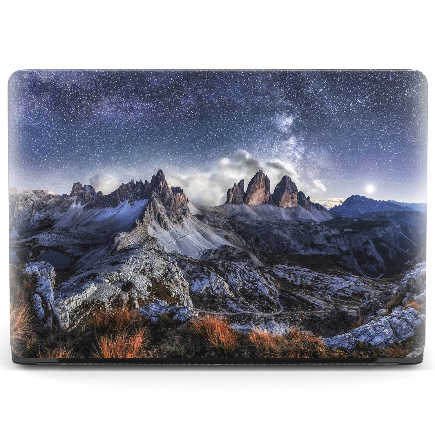 Mertak Hard Case Compatible with MacBook Pro 16 14 Air 15 13 inch M3 M2 M1 Mac 2024 2023 2022 2018 Protective Clear Panorama Laptop View Mountains Camping Cover Print Landscape Plastic Stars Design