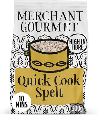 Merchant Gourmet Quick Cook Spelt, High Fibre & Protein, 300 g (8-Pack)