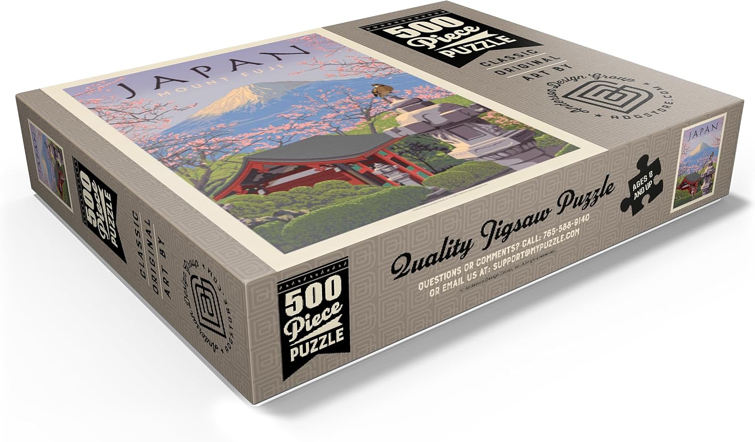 MyPuzzle Japan: Mount Fuji, Vintage Poster - Premium 500 Piece Jigsaw Puzzle for Adults
