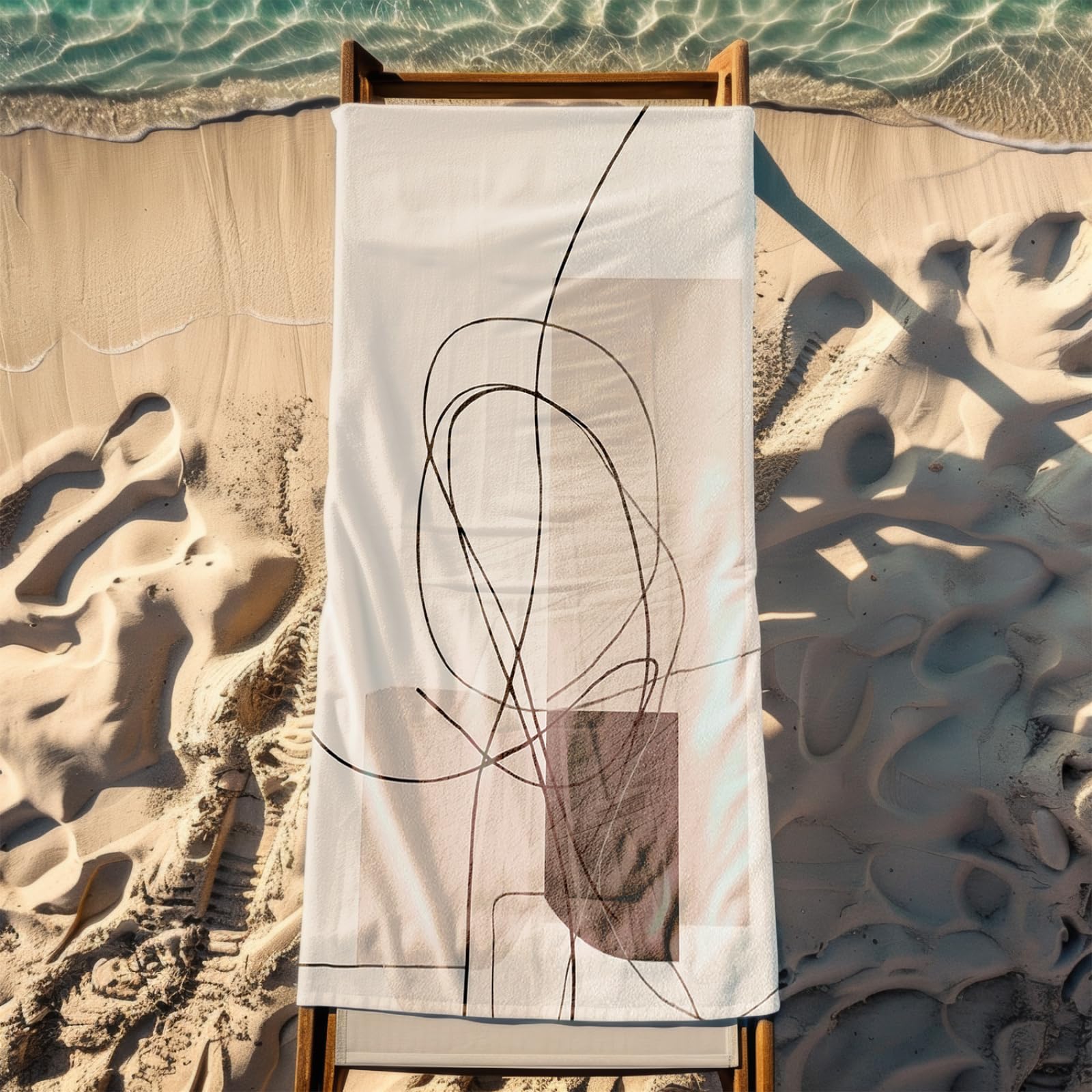 Genérico Toalla Playa 90X180 Graffiti Beige