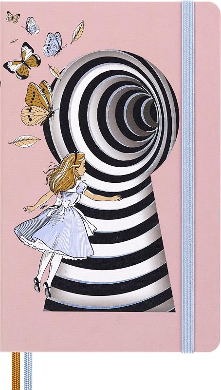 Moleskine Limited Edition Alice’s Adventures in Wonderland Notebook, Hard Cover, Large (5" x 8.25"), Ruled/Lined Pages, Alice Design, 176 Pages