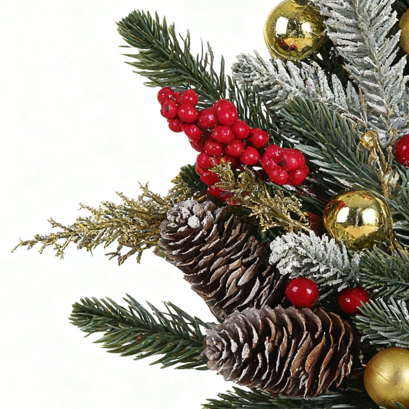 Wieńce bożonarodzeniowe na drzwi wejściowe 45 cm z jagodami, dzwonkami i