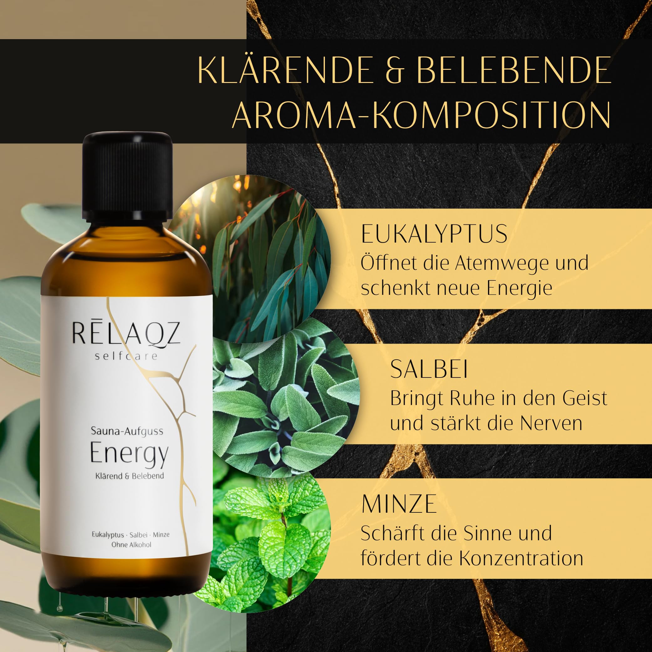 Saunaaufguss Set 3 x 100ml (für bis zu 150 Anwendungen) Saunaessenz - Premium Aufgussmittel Saunakonzentrat alkoholfrei & mit naturreinen ätherischen Ölen - Geschenkset Saunaduft