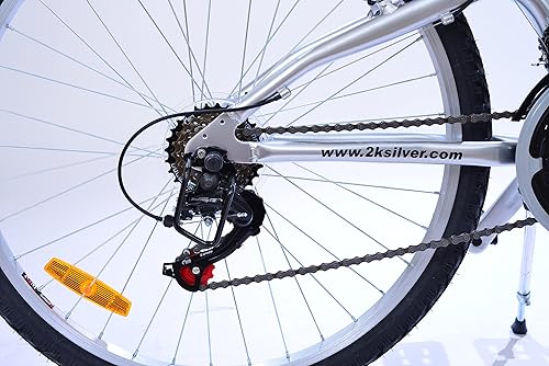 Miniatura 7 de Columba Bicicleta plegable de aleación de 26 pulgadas con 18 velocidades y doble suspensión plateado