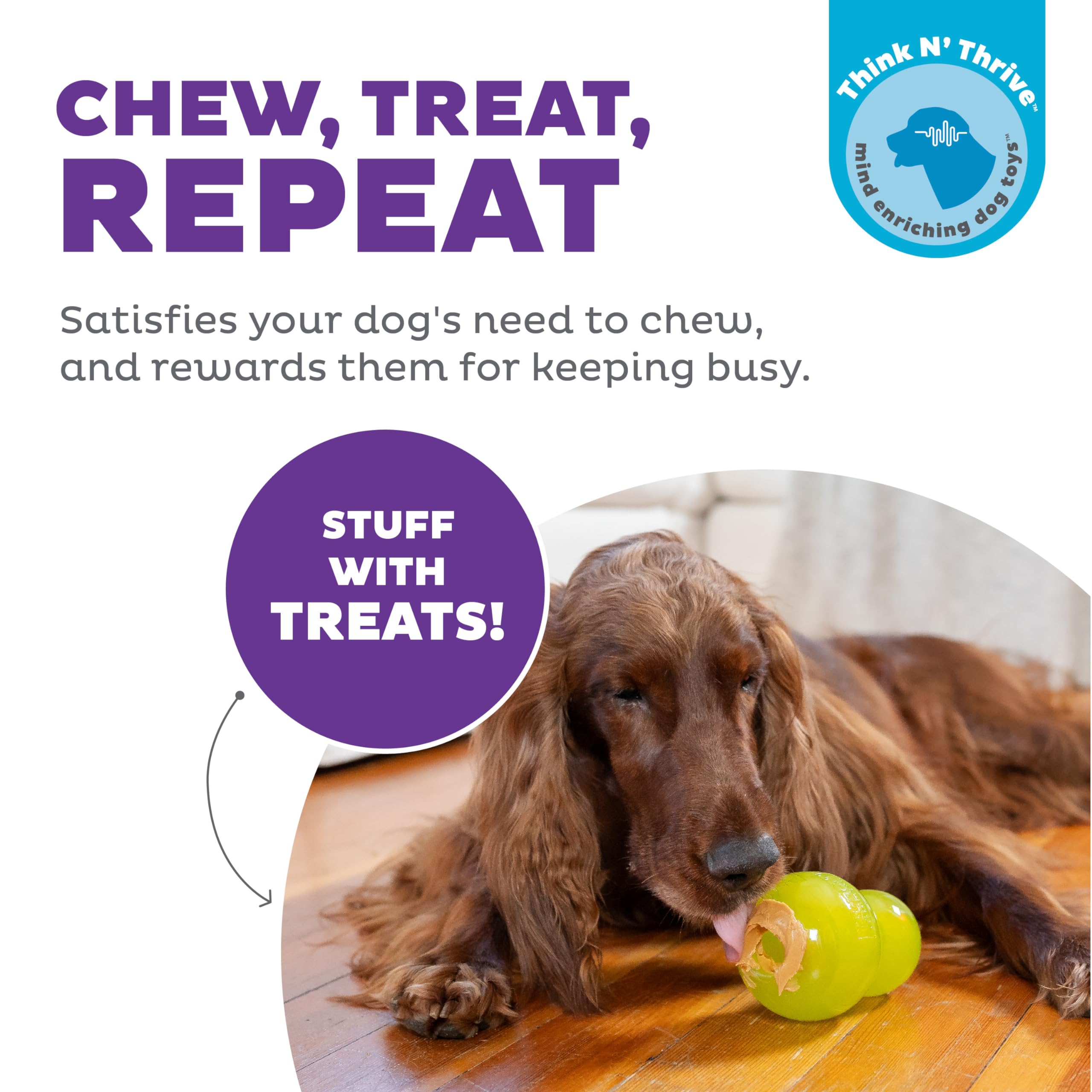 Outward Hound by Planet Dog Double-Tuff Interactive Stuffable Dog Chew Toy, Large, Green - Image 2