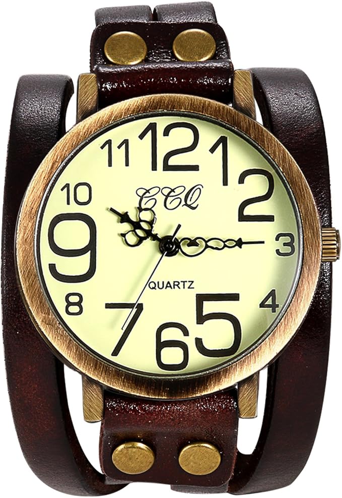 Amazon Lancardo レザー腕時計 ウォッチ ブレスレット時計 多重巻 メンズ レディース 男女兼用 学生 防水 カジュアル パック系 アナログ アクセサリー 誕生日 記念日プレセット 三色選択 ブラウン 腕時計 ファッション 通販