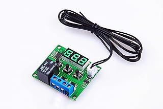 Digital Temperature Controller Module -58℉ to +257 ℉ Temperature Control Switch NTC Waterproof Sensor Probe - Green LED Display Suitable for Kinds of Temperature Control System (5V)