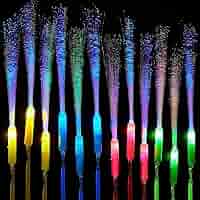 16 Bacchette Luminose In Fibra Ottica - Con LED Multicolore, Per Feste E Eventi