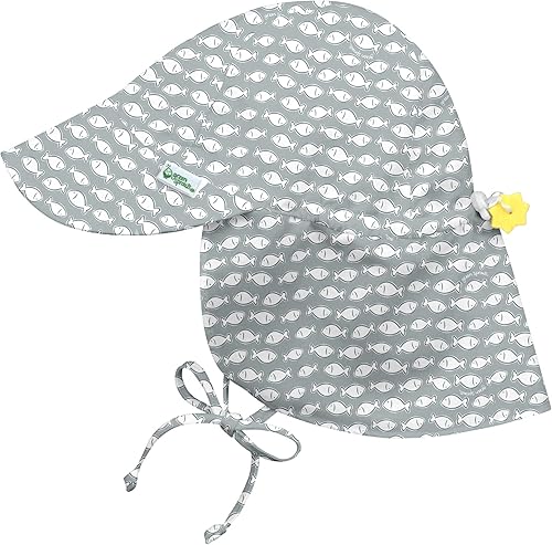 Sombrero I play by Green Sprouts, de solapa, protección solar UPF 50+ para cabeza, cuello y ojos, para bebé
