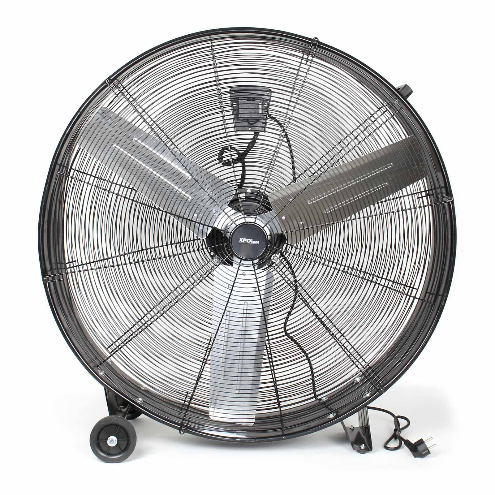 Wiltec Ventilatore industriale 90 cm 360 W Ventilatore a tamburo da pavimento portatile con cavo e 3 velocità