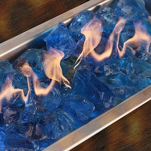 Miniatura 8 de Mr. Fireglass Piedras de fuego trituradas de vidrio para fogatas de gas natural o propano, 10 libras de piedras de vidrio recicladas decorativas