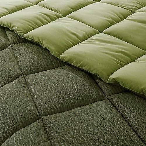 Miniatura 6 de KASENTEX Edredón alternativo acolchado para todas las estaciones, acogedor y esponjoso, de lujo, cepillado, 100% microfibra, relleno de edredón