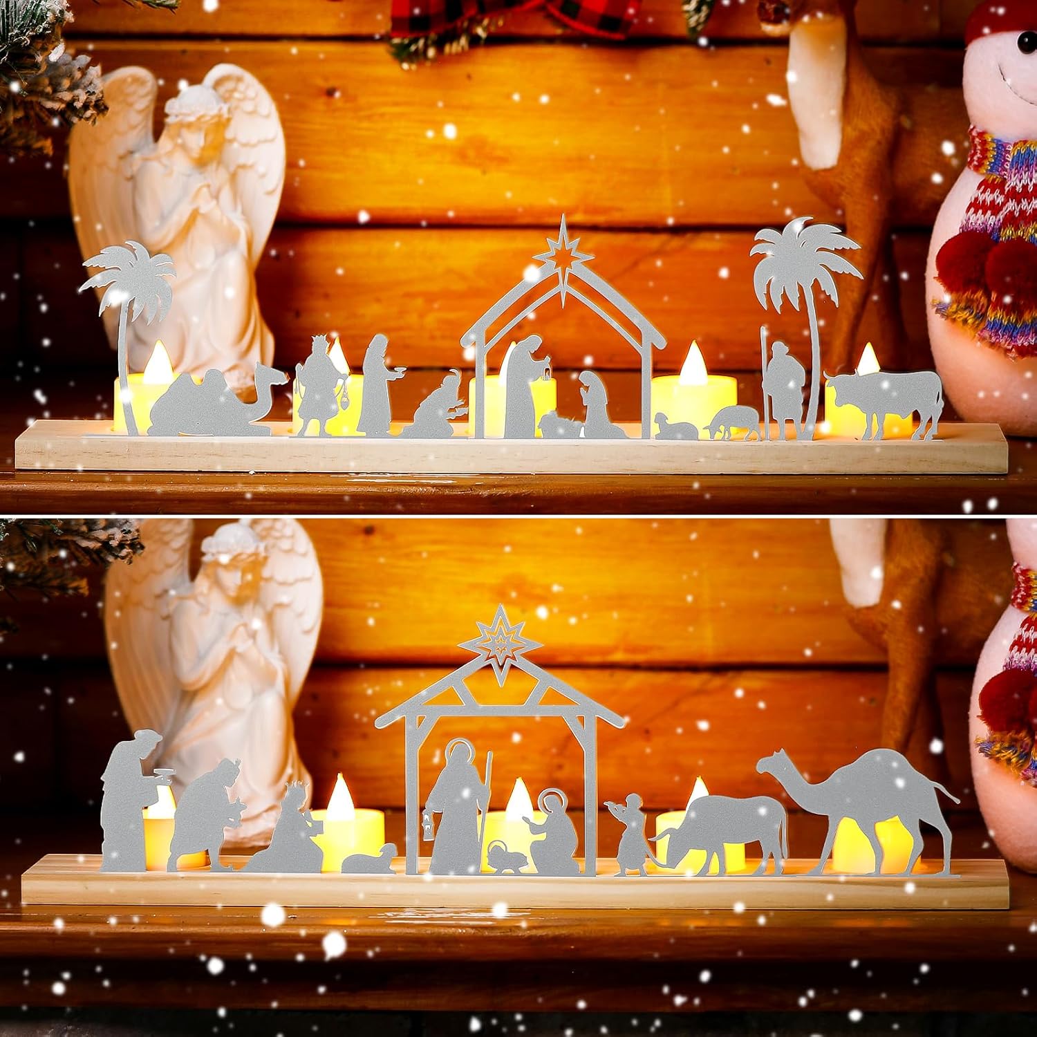 Geelin Christmas Nativity Sets Metal Nativity Decorations Modern Nativity Scene with