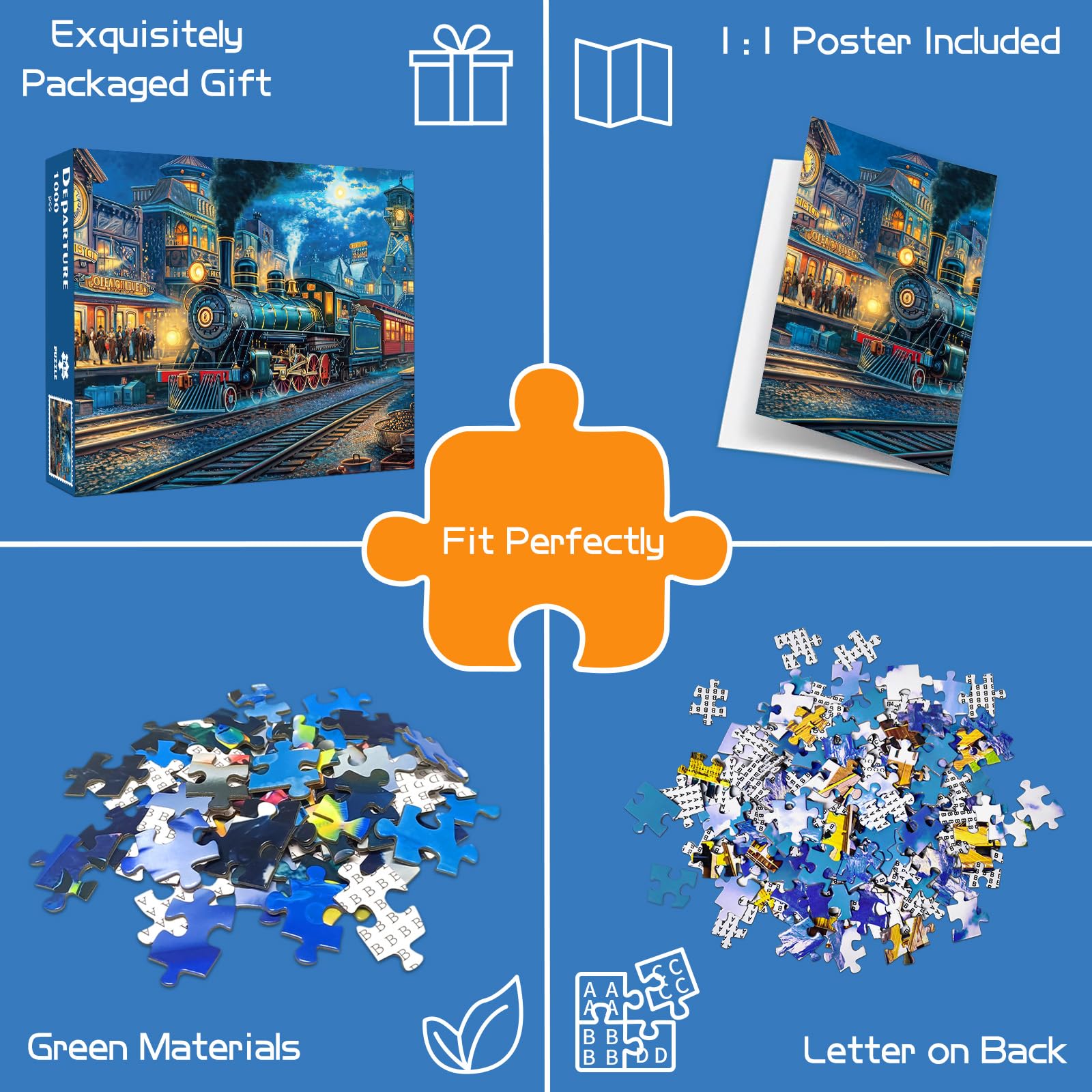 Amazon.com: TangMosaic 1000 Piece Puzzle for Adults, Train