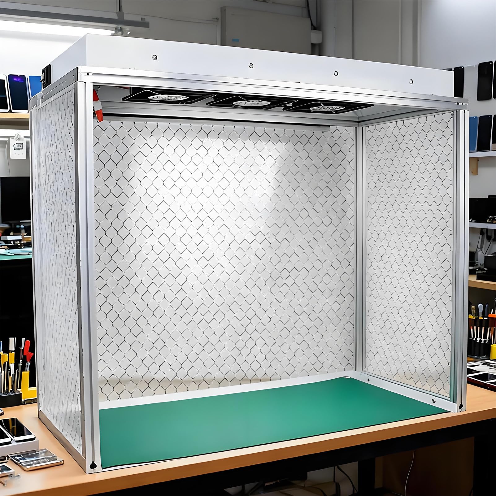 Laminar-Flow-Werkbank für Mykologie, vertikaler Reinraumtisch mit Filter und 3 geräuscharmen Lüftern, ISO-5-Reinraum-Schrank für Labor, Werkstatt und Handy-Reparatur