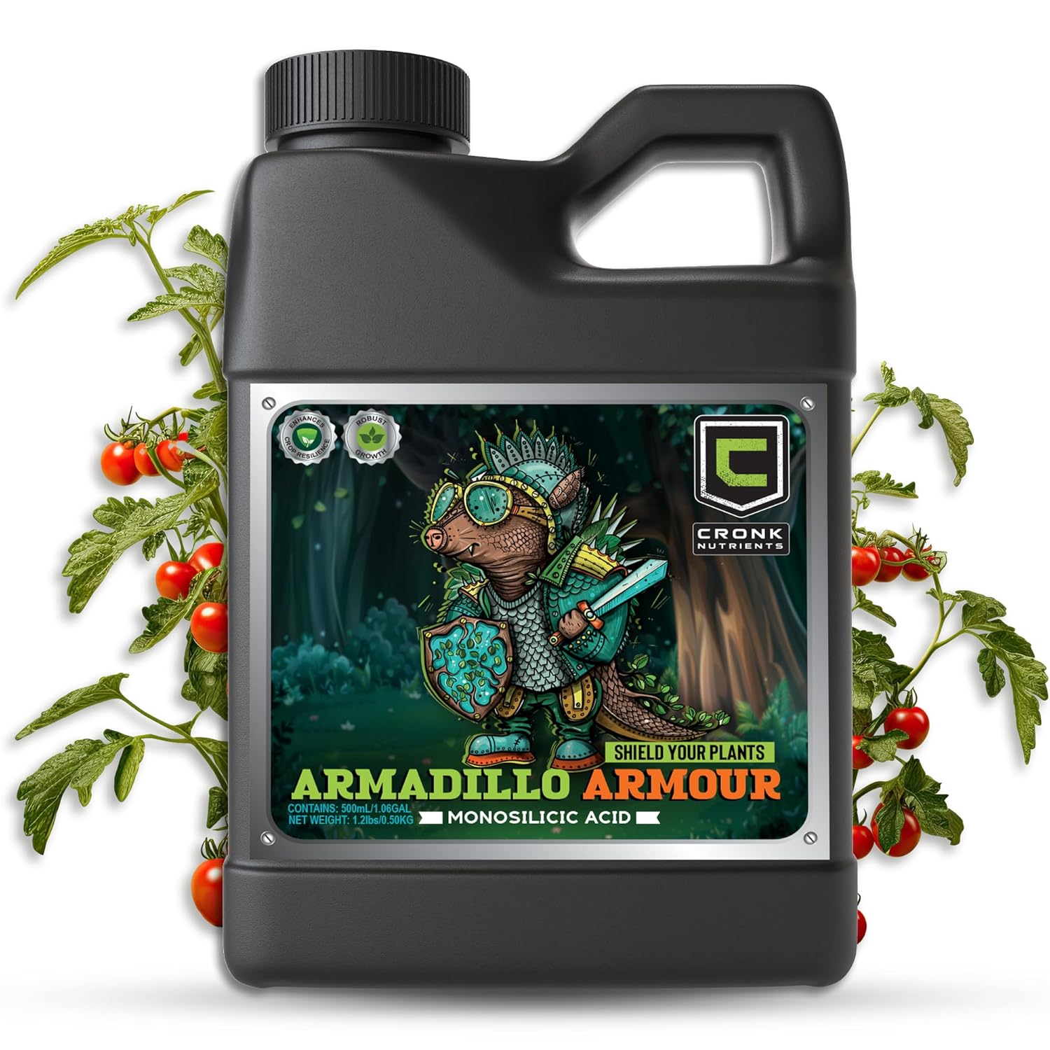 Cronk Nutrients Armadillo Armour - Highly Concentrated Monosilicic Acid for Enhanced Plant Growth, Stronger Cell Walls, Improved Resilience, and Optimal Nutrient Uptake - 4L